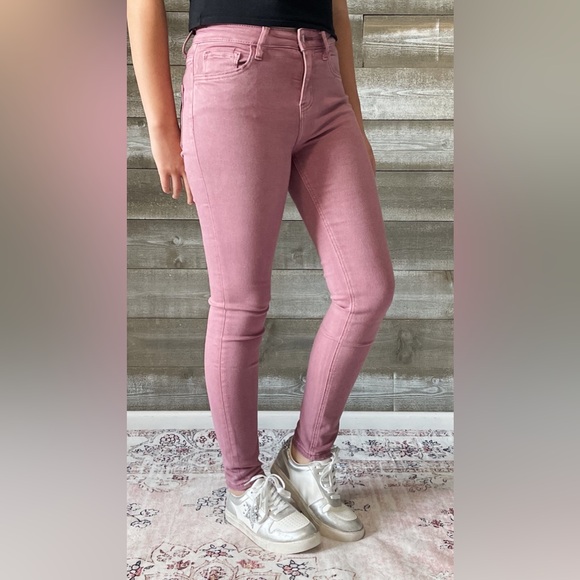 vervet denim haylie high rise ankle length skinny jeans wistful mauve V3499WMV - Picture 1 of 11